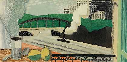 塞纳河和埃菲尔铁塔，阳台景观（1925年） by Louis Marcoussis