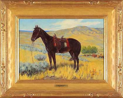 《牛仔的马》（约1917年） by Elling William Gollings
