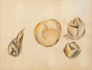 梨和苹果（梨和苹果）（1909-1910） by Pablo Picasso