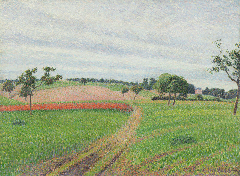 Les Coteaux de Thierceville，Time Gris（1888） by Camille Pissarro