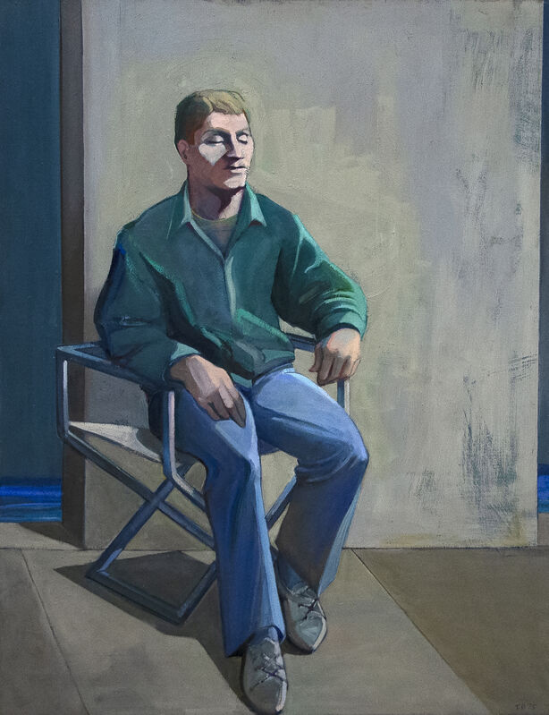 Seated Man in a Green Shirt (1975) | Available for Sale