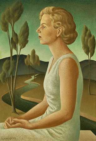 伊内兹肖像（1933） by Helen Lundeberg