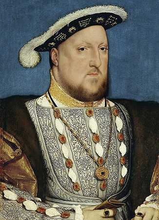 英格兰王亨利八世`Portrait of Henry VIII by Hans Holbein the Younger