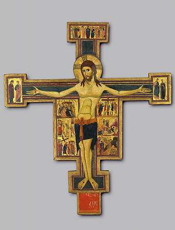 充满激情的十字架`Crucifix with Scenes of the Passion by Italian School