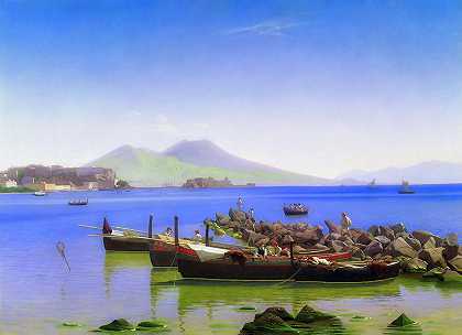那不勒斯湾`Bay of Naples by Christen Kobke