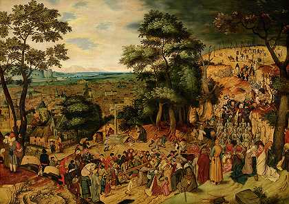 《十字架的搬运》，1603年`The Carrying of the Cross, 1603 by Pieter Brueghel the Younger