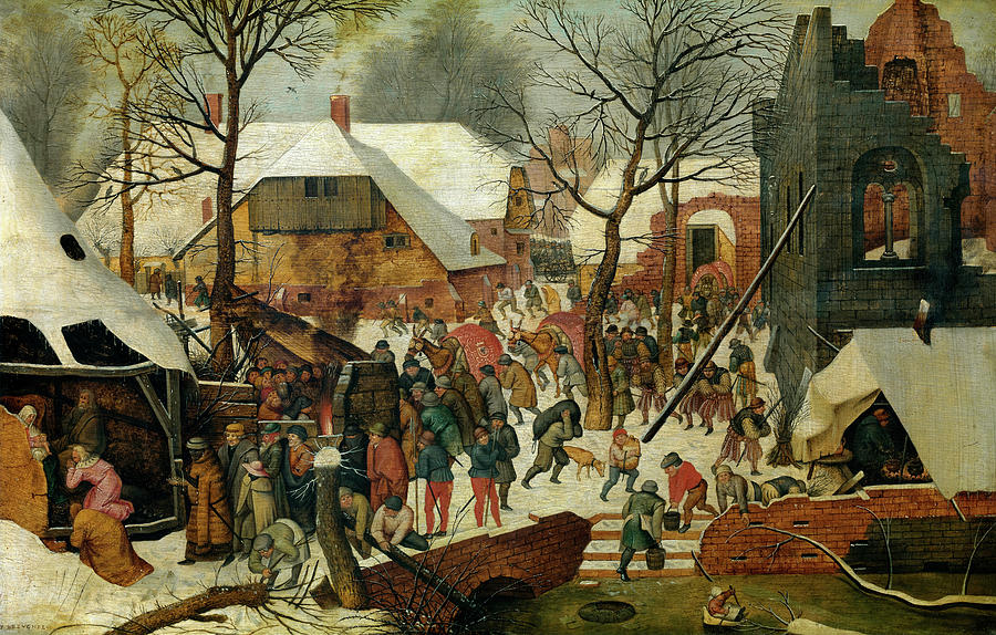 雪中对三博士的崇拜`The Adoration of the Magi in the Snow by Pieter Bruegel the Younger