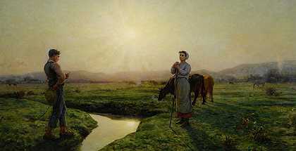 早上`The Morning by Jules Breton