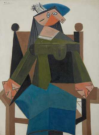 Femme assise dans un fauteuil |《扶手椅上的女子坐像》 – 毕加索