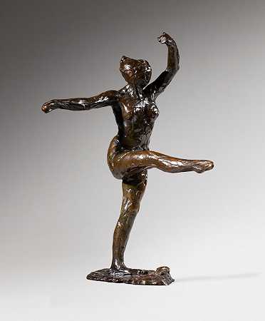 Danseuse, position de quatrième devant sur la jambe gauche, première étude |《舞者，正面左腿第四式，第一習作》 – 埃德加·德加