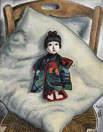 椅子上的日本娃娃 – 莱昂纳德·津哈鲁·福吉塔