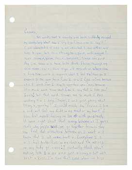 名信（永远，图帕克），致科西玛[Knez]，[1988年11月初，加利福尼亚州马林市]。 – 图帕克 