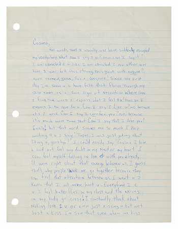 签名信（永远，图帕克），致科西玛[Knez]，[1988年11月初，加利福尼亚州马林市]。 – 图帕克