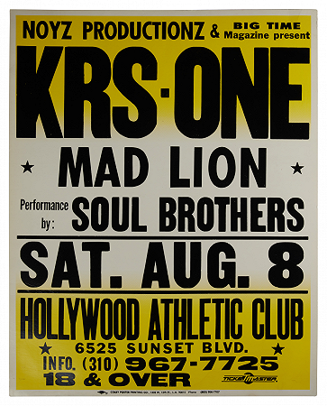 1998年好莱坞体育俱乐部音乐会海报上的KRS One – [KRS One]
