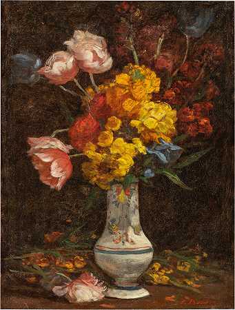 花瓶里的花 – 路易尤金布丹