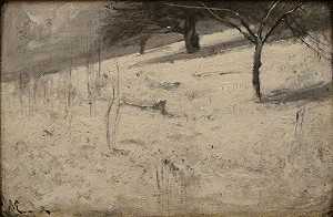 冬季山坡（1885） by J. Francis Murphy