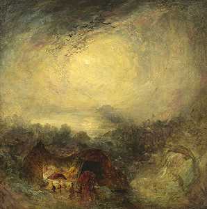 洪水之夜（约1843年） by J. M. W. Turner