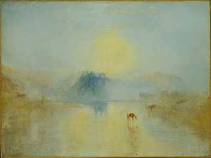 诺勒姆城堡，日出（1845） by J. M. W. Turner