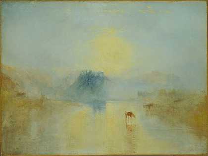 诺勒姆城堡，日出（1845） by J. M. W. Turner