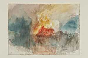 伦敦塔火灾速写本[Finberg CCLXXIII]，伦敦塔火灾（1841年） by J. M. W. Turner