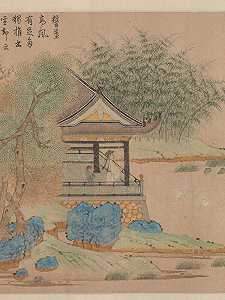 Wang Xizhi watching geese (元 錢選 王羲之觀鵝圖 卷) (ca. 1295) by Qian Xuan 钱选