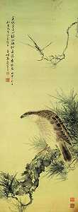 鹰与松树（1908） by Gao Qifeng