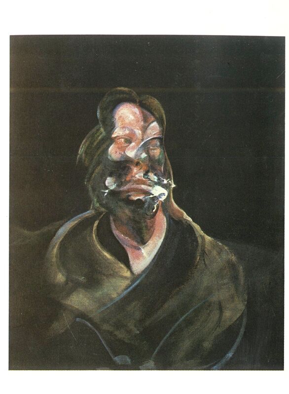 伊莎贝尔·罗斯特霍恩（Isabel Rawsthorne）的肖像（手写签名和题字）（约1966年） by Francis Bacon