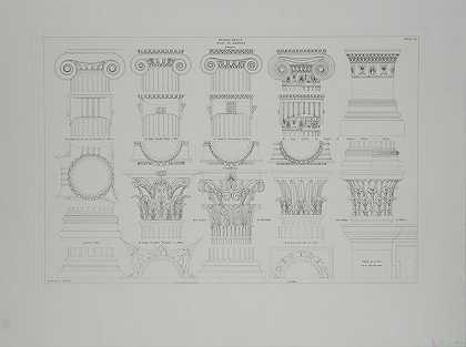 希腊细节、底座和柱头（日期不详） by Leonardo da Vinci
