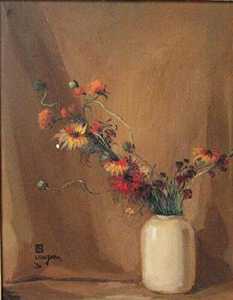 |tude des Forms（花瓶中的花）（1930） by Leon Dabo