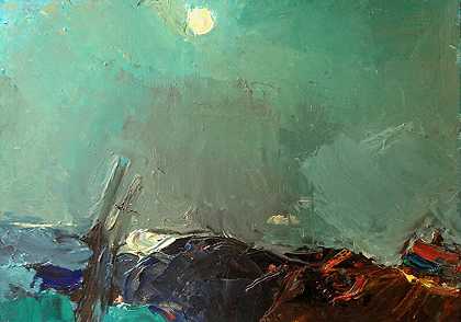 海洋与天空（约1961年） by Joan Eardley