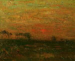 日落树（约1900年） by Charles Warren Eaton