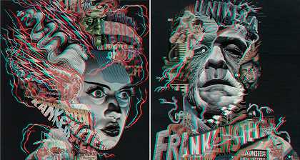 《3D弗兰肯斯坦与弗兰肯斯坦的3D新娘》（两部作品）（2020） by Tristan Eaton