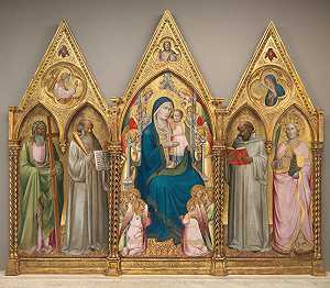 麦当娜与圣徒和天使一起登基[中幅]（1380/1390） by Agnolo Gaddi