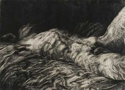 躺着的裸体男性（约1990年） by Adrienne Gaha