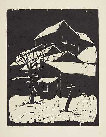 风景：木刻（1955） by Jacob Pins