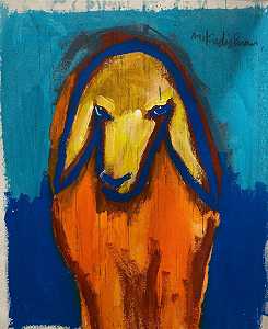 羊头（约1980年） by Menashe Kadishman