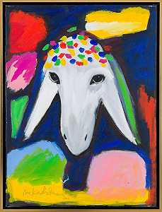 羊头（2012） by Menashe Kadishman