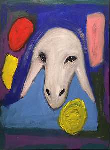 沙羊（约1990年） by Menashe Kadishman