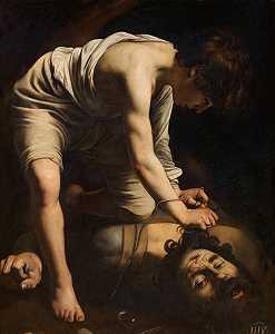 大卫·文塞多·德·歌利亚（大卫与歌利亚之首）（1598-1599） by Michelangelo Merisi da Caravaggio