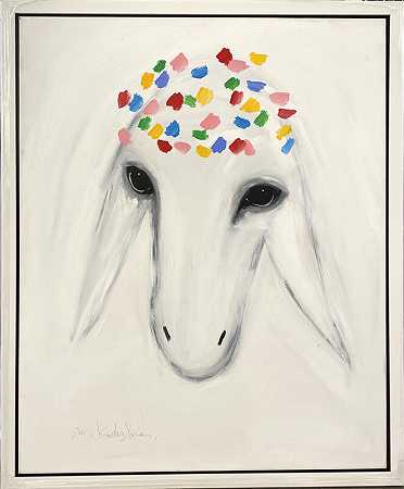 白羊（约1990年） by Menashe Kadishman