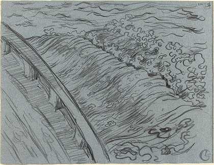 船边的大海，布列塔尼（1894） by Georges Lacombe