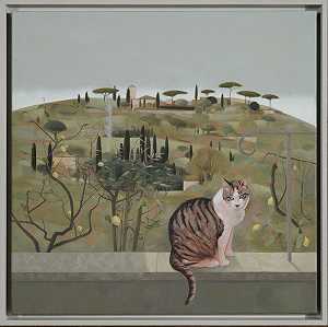 Fiesole的Hillside and Cat（2020） by Tom Mabon