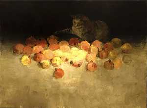 无标题（带葡萄柚的猫）（2020） by Miguel Macaya