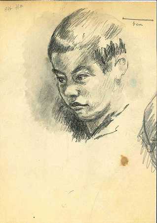 男孩肖像（20世纪中期） by Mino Maccari