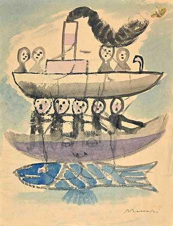 渔船（20世纪中叶） by Mino Maccari