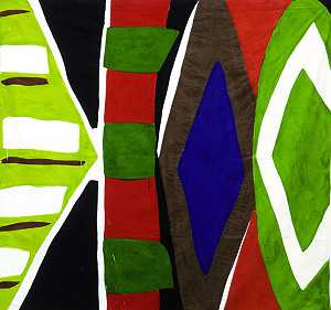 无标题#2。（绿色、白色、蓝色、橙色、黑色、dk.绿色、黄色）（2004年） by Kim MacConnel
