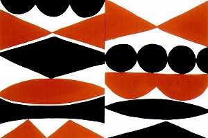 双层搪瓷面板#2。（黑色、白色、橙色）（2004） by Kim MacConnel