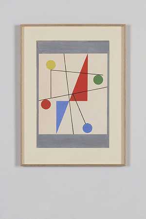 三角形、圆、线（1932） by Sophie Taeuber-Arp