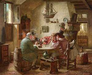 玩骰子（20世纪） by Fritz Wagner