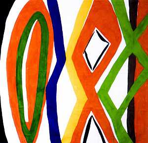 无标题#1。（黑色、白色、橙色、绿色、紫色、黄色、棕色）（2004年） by Kim MacConnel